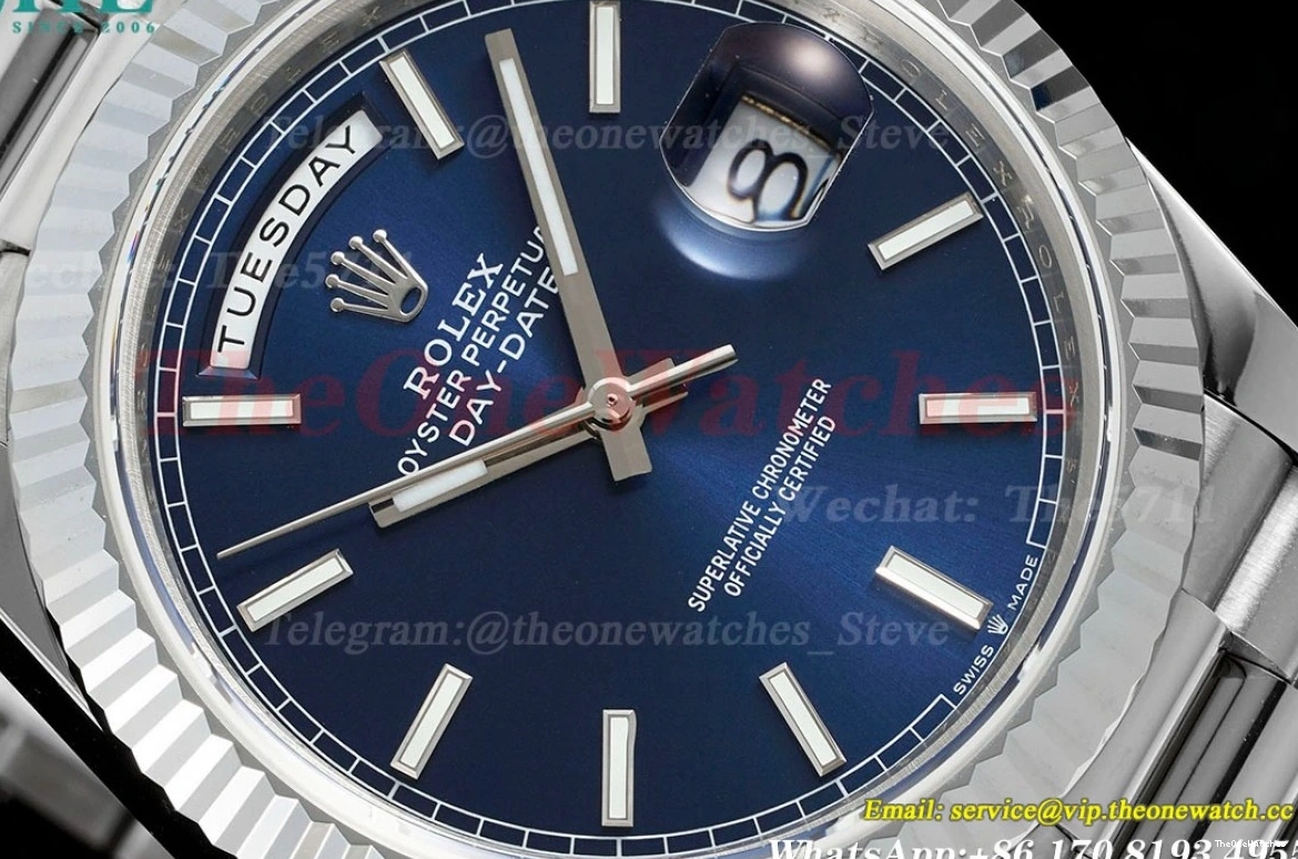 DayDate VR3255 SS 228239 40mm Blue (Gain Weight) V4 JDF SS Stk 1222